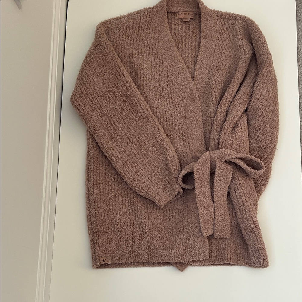 Barefoot Dreams Cozy Beige Knit Cardigan Sweater